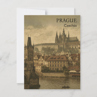 Memórias Vintage de Praga Cartão Postal de Viagens