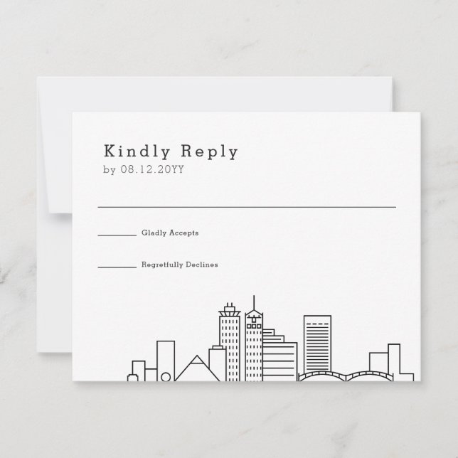 Memphis Wedding | RSVP Skyline Estilizado (Frente)