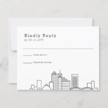 Memphis Wedding | RSVP Skyline Estilizado