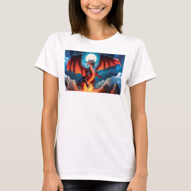 Menacing Red Dragon - Camiseta Altura Permanente (Frente)