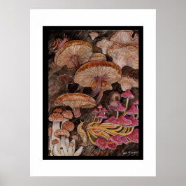Menagerie of Mushroom Poster