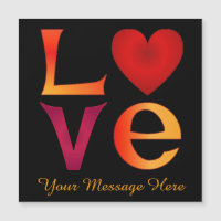 Menção ao quadrado LOVE personalizado Vermelho e a
