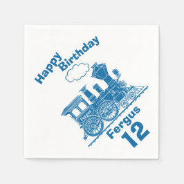 Mencionados guardanapos de 12 de trem azuis