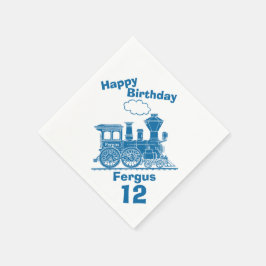 Mencionados guardanapos de 12 de trem azuis