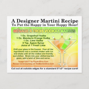 Mencione um cartão postal Trois Vodkas Martini
