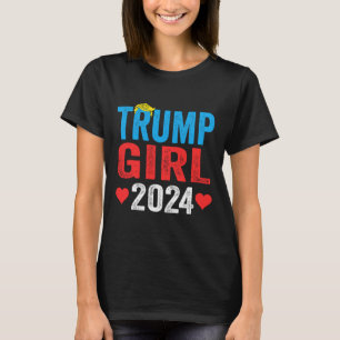 Menina 2024 Camisas Cute Trump Flag Mulheres Menin
