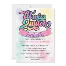 Menina 2 Muito Convite De Aniversário!