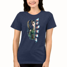 Menina Anime Simpática Retrato Dividido Esmeralda 