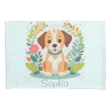 Menina Bebê Cachorrinho Floral Fofo