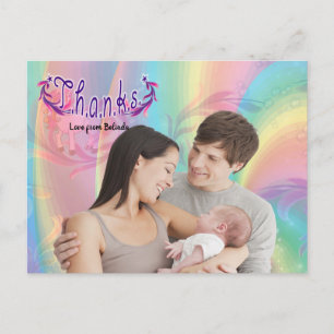 Menina Bebê Obrigado Foto Cartão Postal