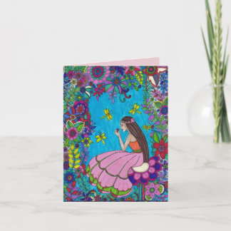 Menina bonita, cartão de aniversário bonito -