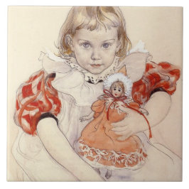 Menina bonita com boneca (Arte infantil)