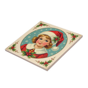 Menina bonita de Natal aconchegante no estilo Vito