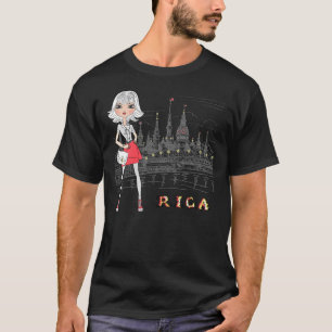 Menina bonita em Riga, letã, camiseta clássica