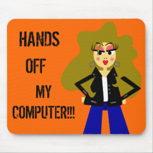 Menina bonito Mousepad da atitude dos desenhos