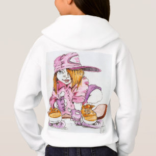 Menina bonito super do skater no Hoodie de Hanes