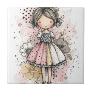 Menina Caprichosa Aquarela com Acentos Florais (3)
