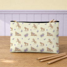 Menina Cavalo Roxo Amarelo Padrão Floral