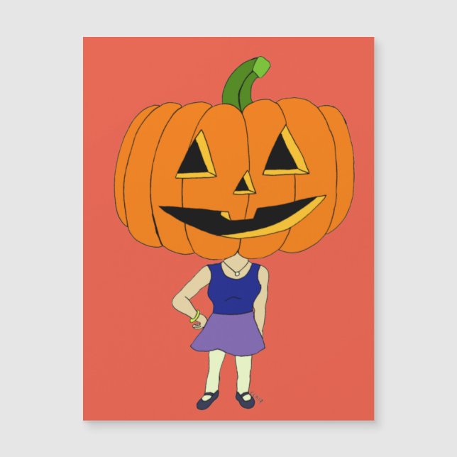 menina chibi da cabeça de abóbora (Frente)