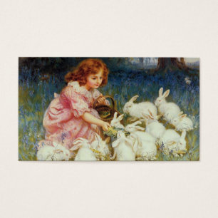 Menina com coelhos
