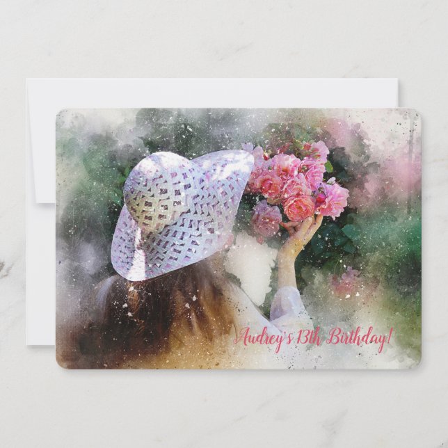 Menina com Convite para Buquê (Frente)