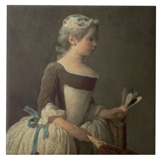 Menina com raquete e Shuttlecock (Frente)