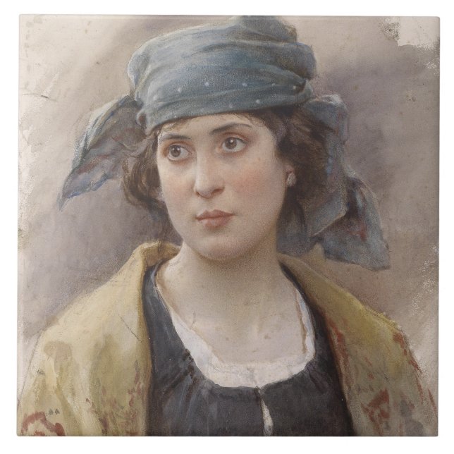 Menina com véu verde (por Ludwig Passini) (Frente)