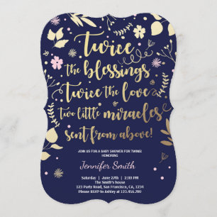 Menina cor-de-rosa Dourado do marinho do convite