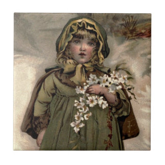 Menina da neve do inverno do vintage