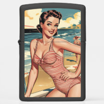 Menina de 1940 com luz Zippo