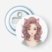 Menina de animação bonita com orelhas de gato