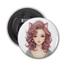 Menina de animação bonita com orelhas de gato