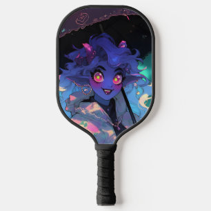 Menina de animação de demônio bonitinha na chuva