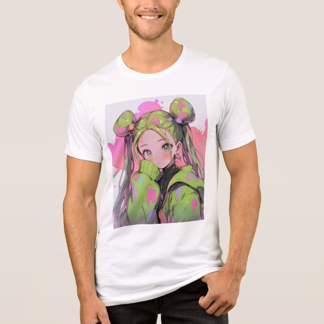 Menina de animação do Kawaii Pastel Splatter (Frente)