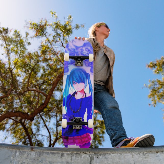 Menina de animação skate (Ao ar livre 1)
