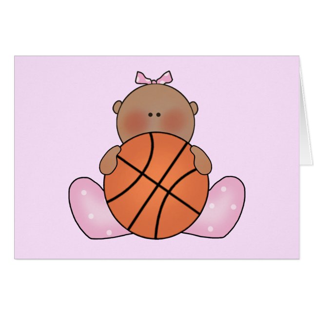 Menina de basquete Lil - Cartão de Vazio étnico (Frente horizontal)