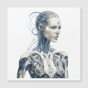 Menina de ciborgue de ficção científica moderna