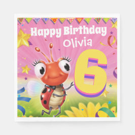 Menina de guardanapo de papel de Festa de aniversá