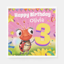 Menina de guardanapo de papel de Festa de aniversá