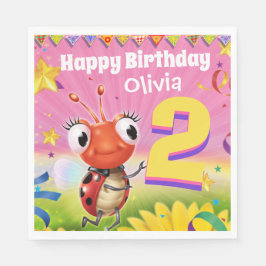 Menina de guardanapo de papel de Festa de aniversá