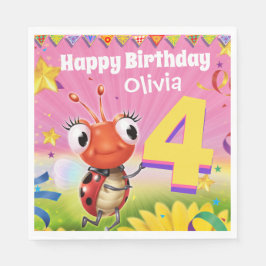 Menina de guardanapo de papel de Festa de aniversá