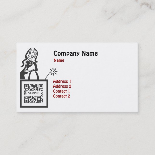 Menina de loja do modelo de cartão de negócios (Frente)