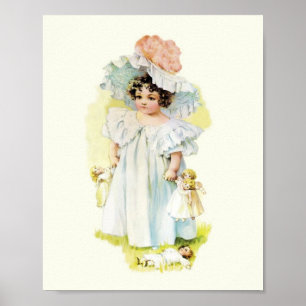 Menina de Maud Humphrey do vintage com impressão