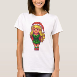 Menina de Natal de camiseta