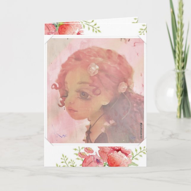 Menina de Olhos Grandes - Cartão de Aniversário So (Frente)