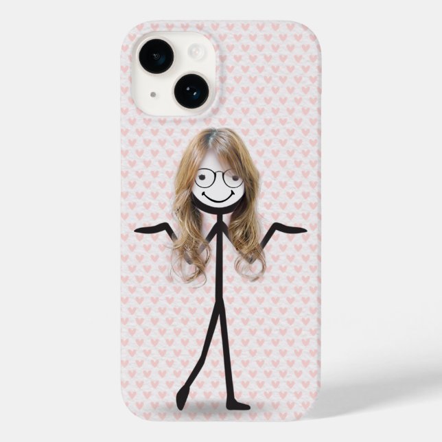 Menina de palito com cabelo e óculos (Verso)