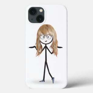 Menina de palito com cabelo loiro