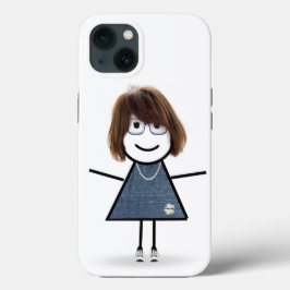 Menina de palito com óculos