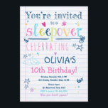 Menina de pijama do Sleepover Convite para Desliza<br><div class="desc">Europeia: Um jeito perfeito de convidar seus convidados para a festa de aniversário do seu filho! Convite de soneca</div>