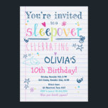 Menina de pijama do Sleepover Convite para Desliza<br><div class="desc">Europeia: Um jeito perfeito de convidar seus convidados para a festa de aniversário do seu filho! Convite de soneca</div>